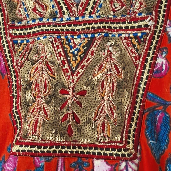 Boho Beaded, Embroidered Floral Blouse, Soft Surroundings brand, sz 16, … - Picture 8 of 15